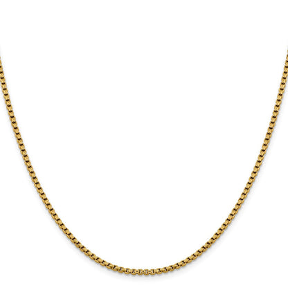 14K 2.4mm Halbmassiv Diamantiert Rund Venezianer Halskette