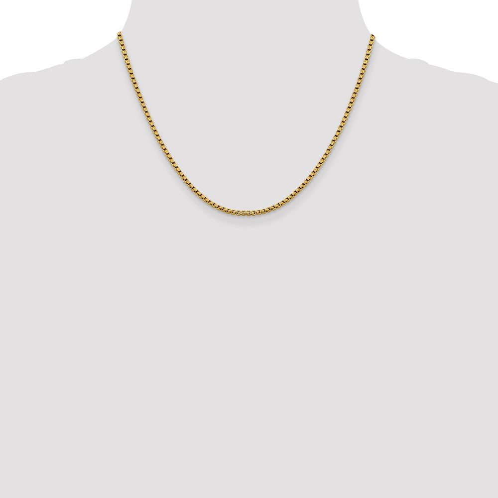 14K 2.4mm Halbmassiv Diamantiert Rund Venezianer Halskette