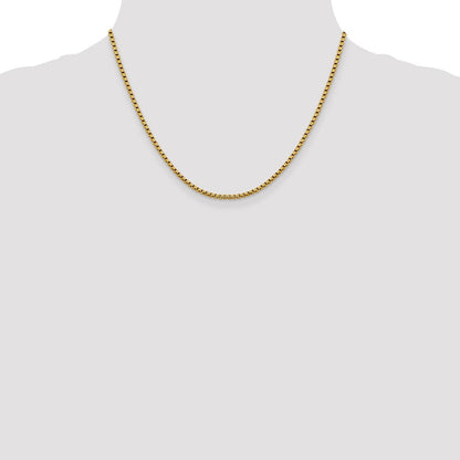 14K 2.4mm Halbmassiv Diamantiert Rund Venezianer Halskette