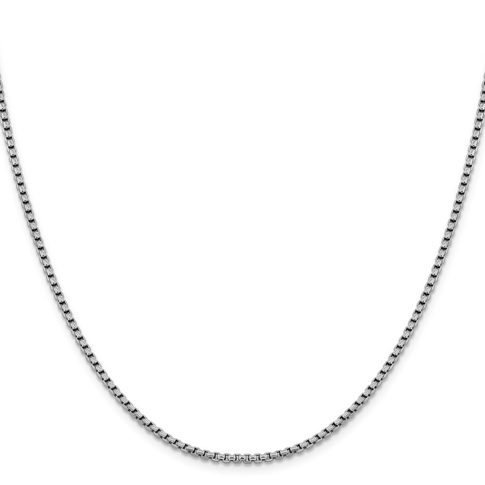 14K Weißgold 2.4mm Halbmassiv Diamantiert Rund Venezianer Halskette