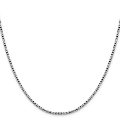 14K Weißgold 2.4mm Halbmassiv Diamantiert Rund Venezianer Halskette