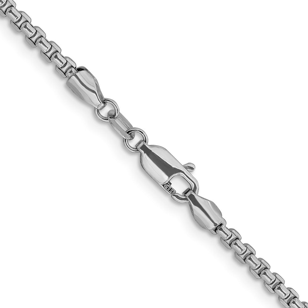 14K Weißgold 2.4mm Halbmassiv Diamantiert Rund Venezianer Halskette