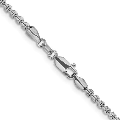 14K Weißgold 2.4mm Halbmassiv Diamantiert Rund Venezianer Halskette