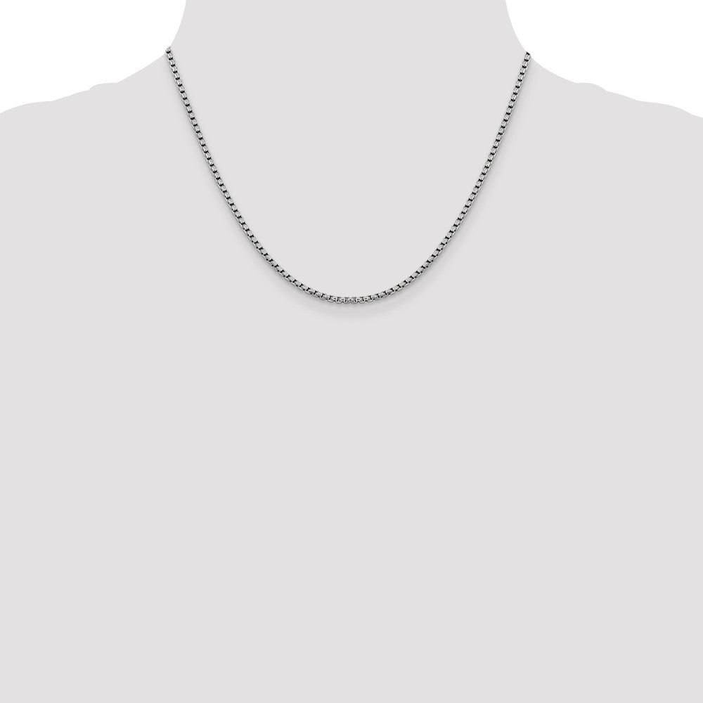 14K Weißgold 2.4mm Halbmassiv Diamantiert Rund Venezianer Halskette