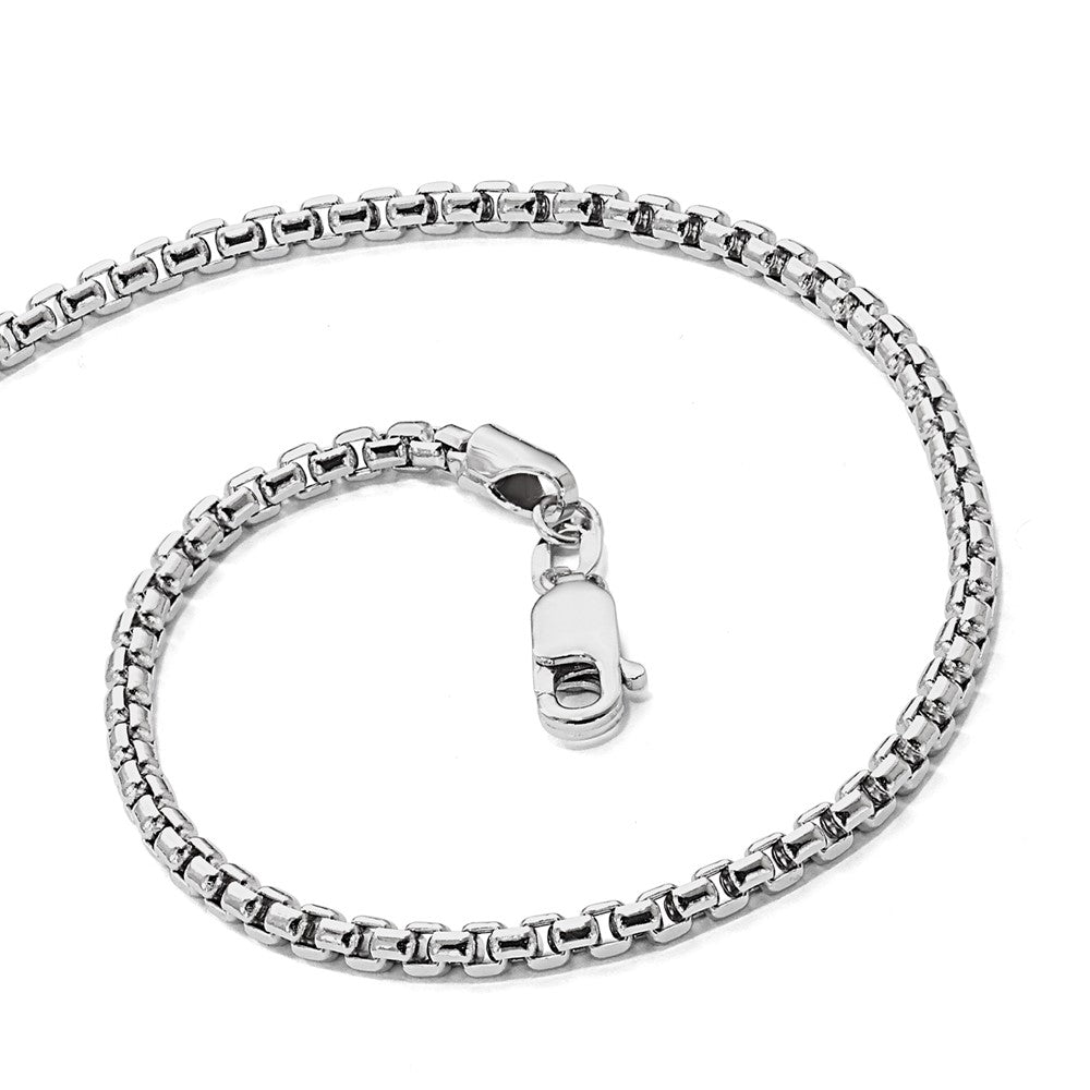 14K Weißgold 2.4mm Halbmassiv Diamantiert Rund Venezianer Halskette