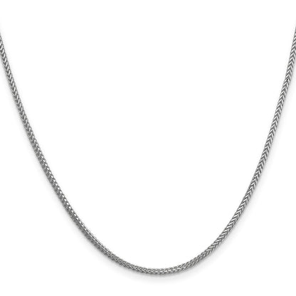 14K Weißgold 1.25mm Franco Halskette