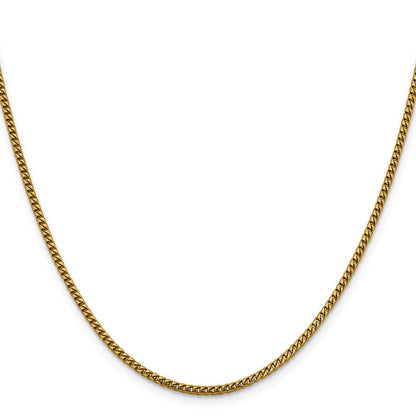 14K 2mm Franco Halskette