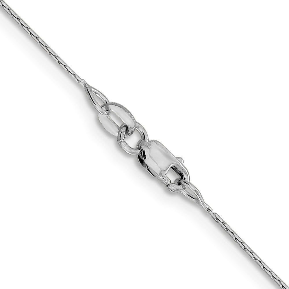 14K Weißgold.6mm Boston Glieder Halskette