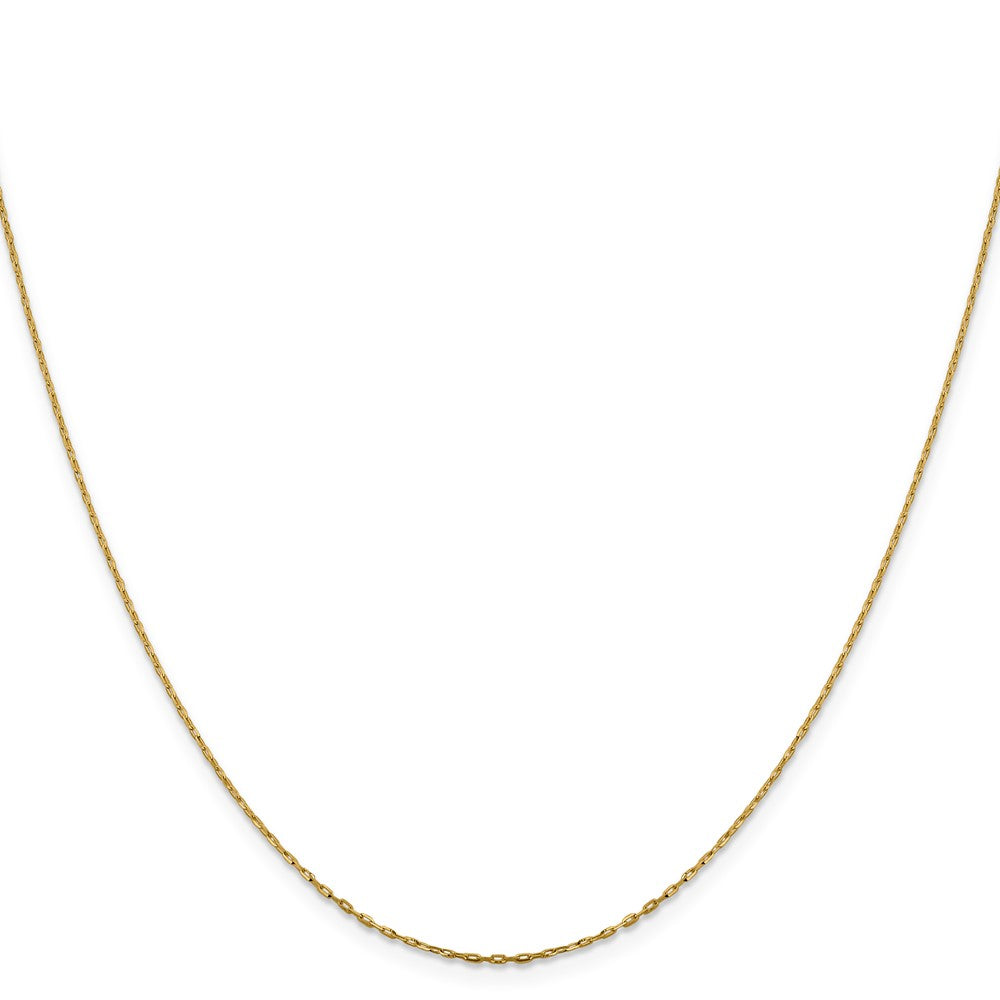 14K 1mm Diamantiert Offen Lang Glieder Ankerkette Halskette