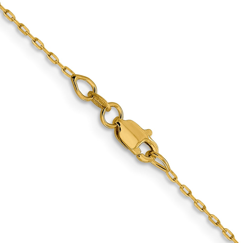 14K 1mm Diamantiert Offen Lang Glieder Ankerkette Halskette