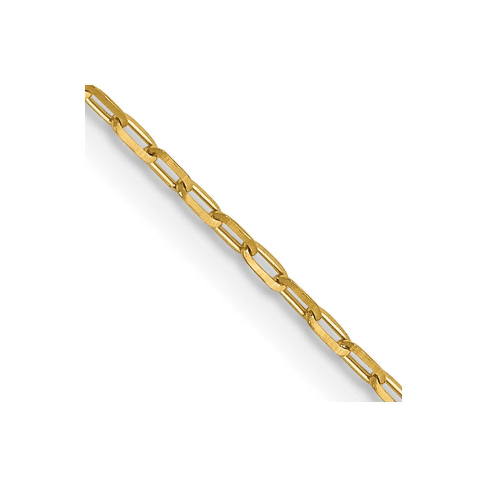 14K 1mm Diamantiert Offen Lang Glieder Ankerkette Halskette