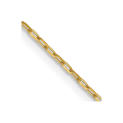 14K 1mm Diamantiert Offen Lang Glieder Ankerkette Halskette