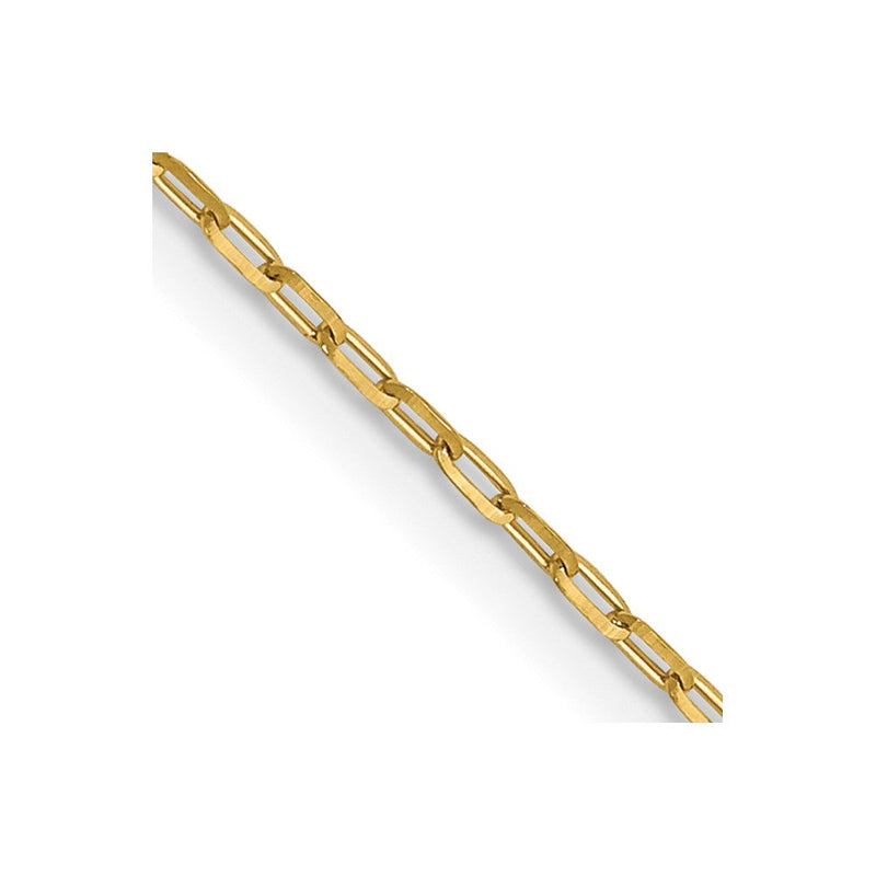 14K 1mm Diamantiert Offen Lang Glieder Ankerkette Halskette
