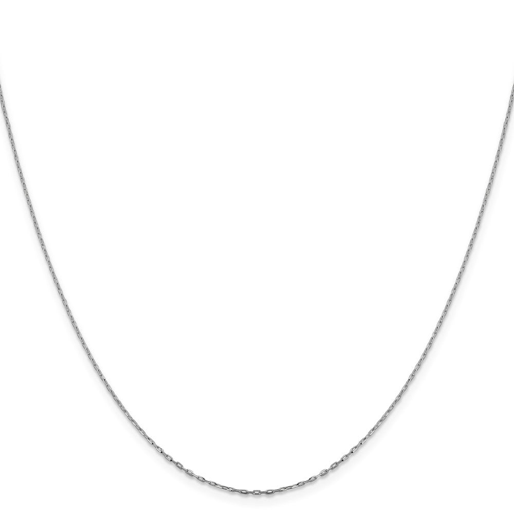 14K Weißgold 1mm Diamantiert Offen Lang Glieder Ankerkette Halskette