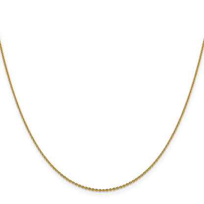 14K 1.15mm Diamantiert Oval Glieder Halskette