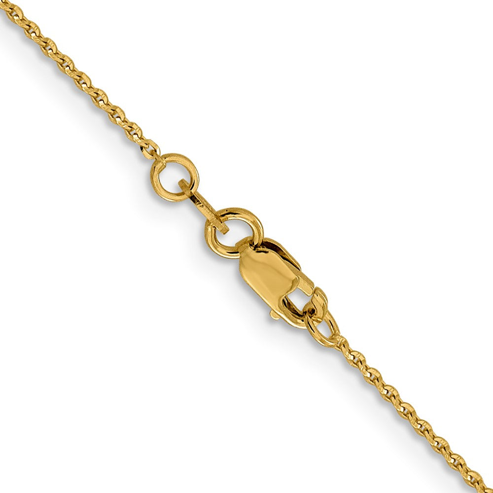 14K 1.15mm Diamantiert Oval Glieder Halskette
