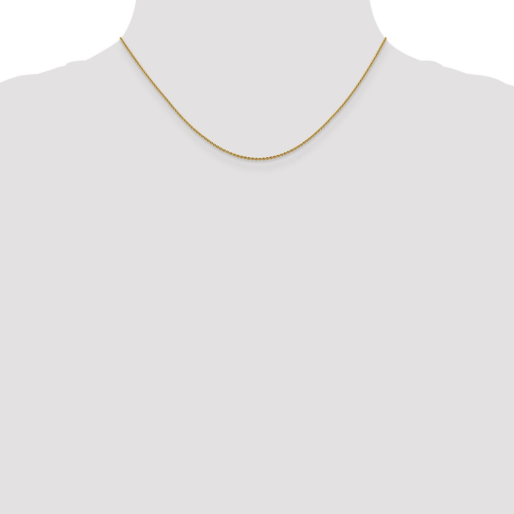 14K 1.15mm Diamantiert Oval Glieder Halskette