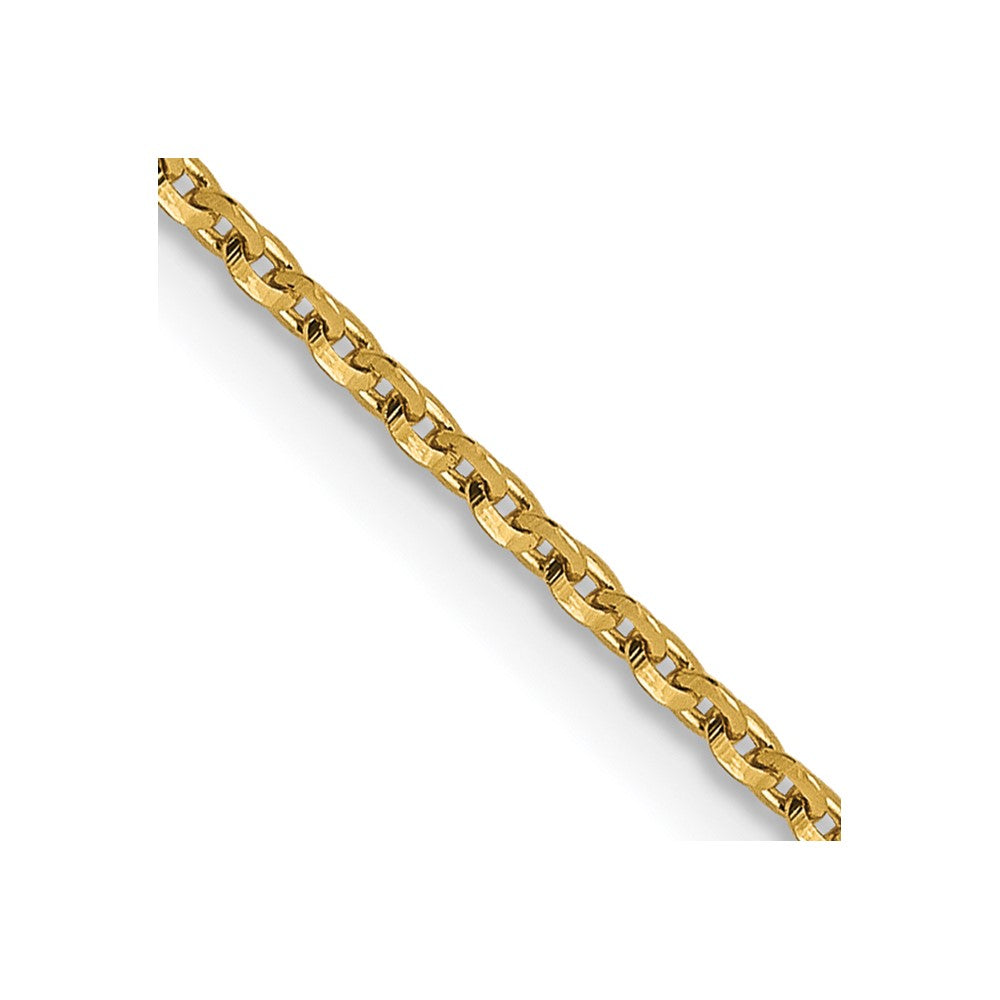 14K 1.15mm Diamantiert Oval Glieder Halskette