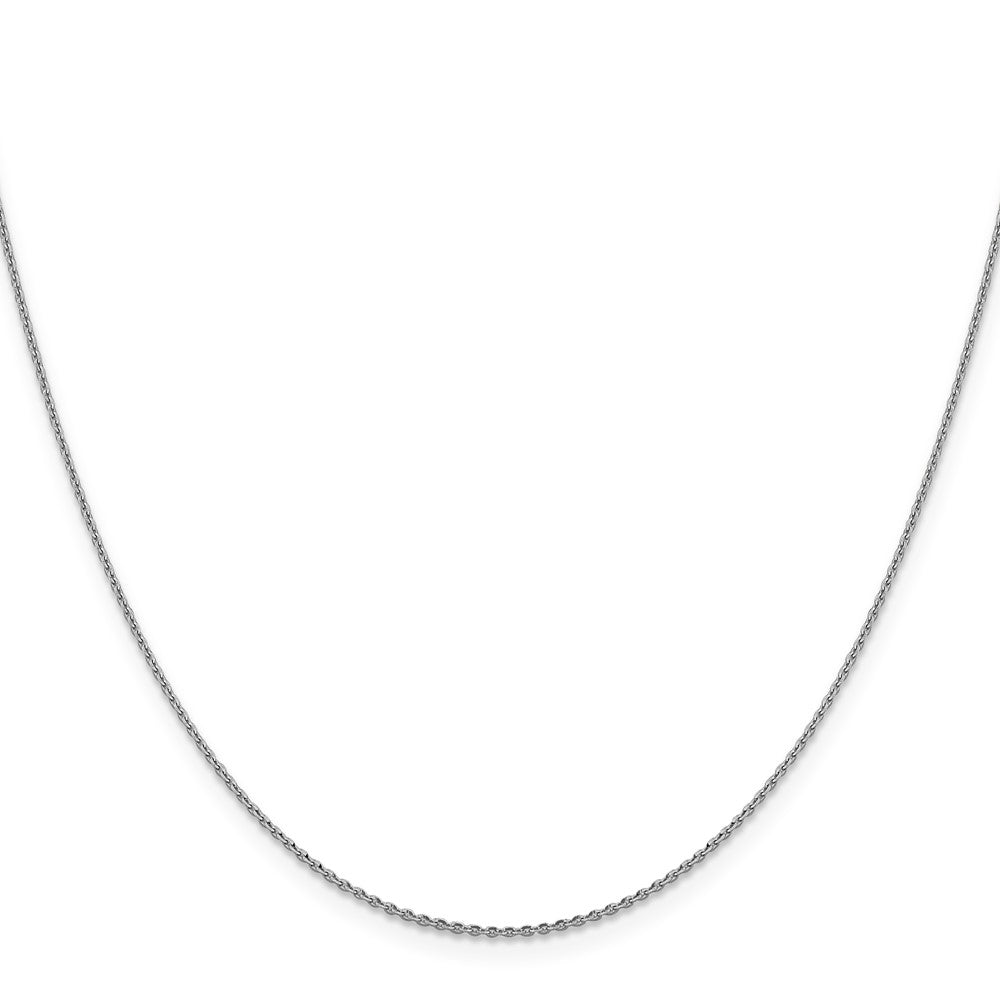 14K Weißgold 1.15mm Diamantiert Oval Glieder Halskette