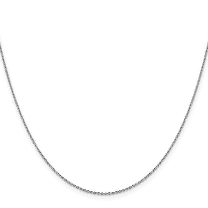 14K Weißgold 1.15mm Diamantiert Oval Glieder Halskette