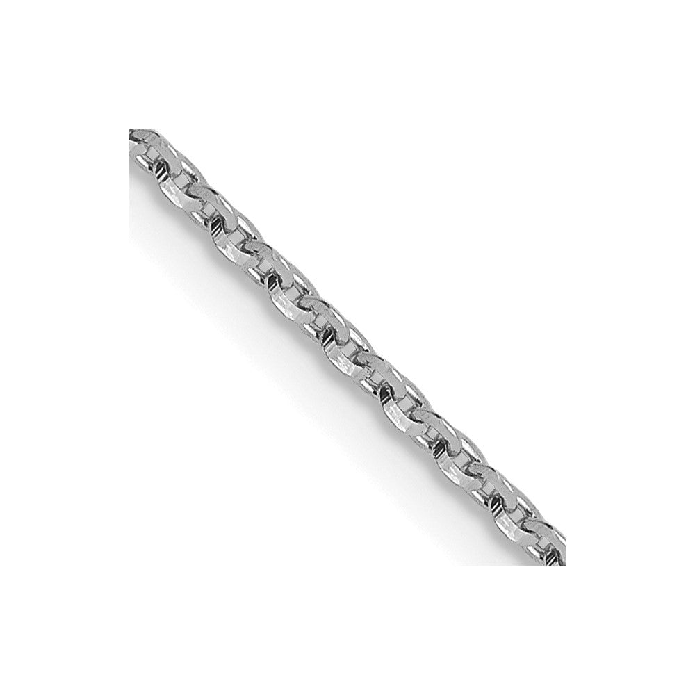 14K Weißgold 1.15mm Diamantiert Oval Glieder Halskette