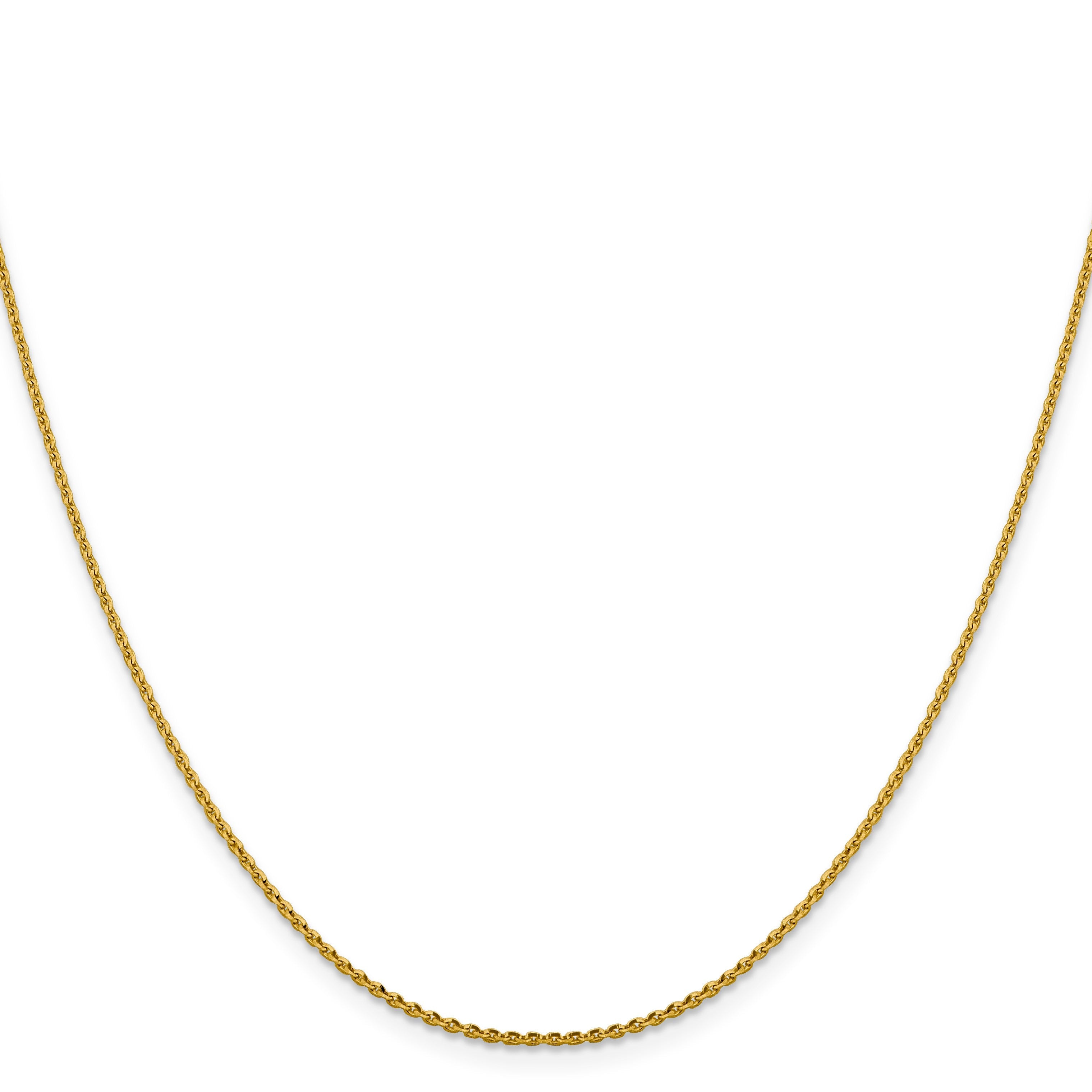 14K 1.40mm Diamantiert Oval Glieder Halskette