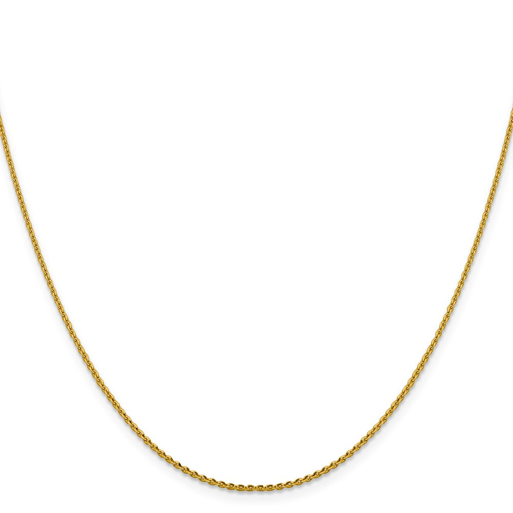 14K 1.40mm Diamantiert Oval Glieder Halskette