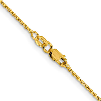 14K 1.40mm Diamantiert Oval Glieder Halskette