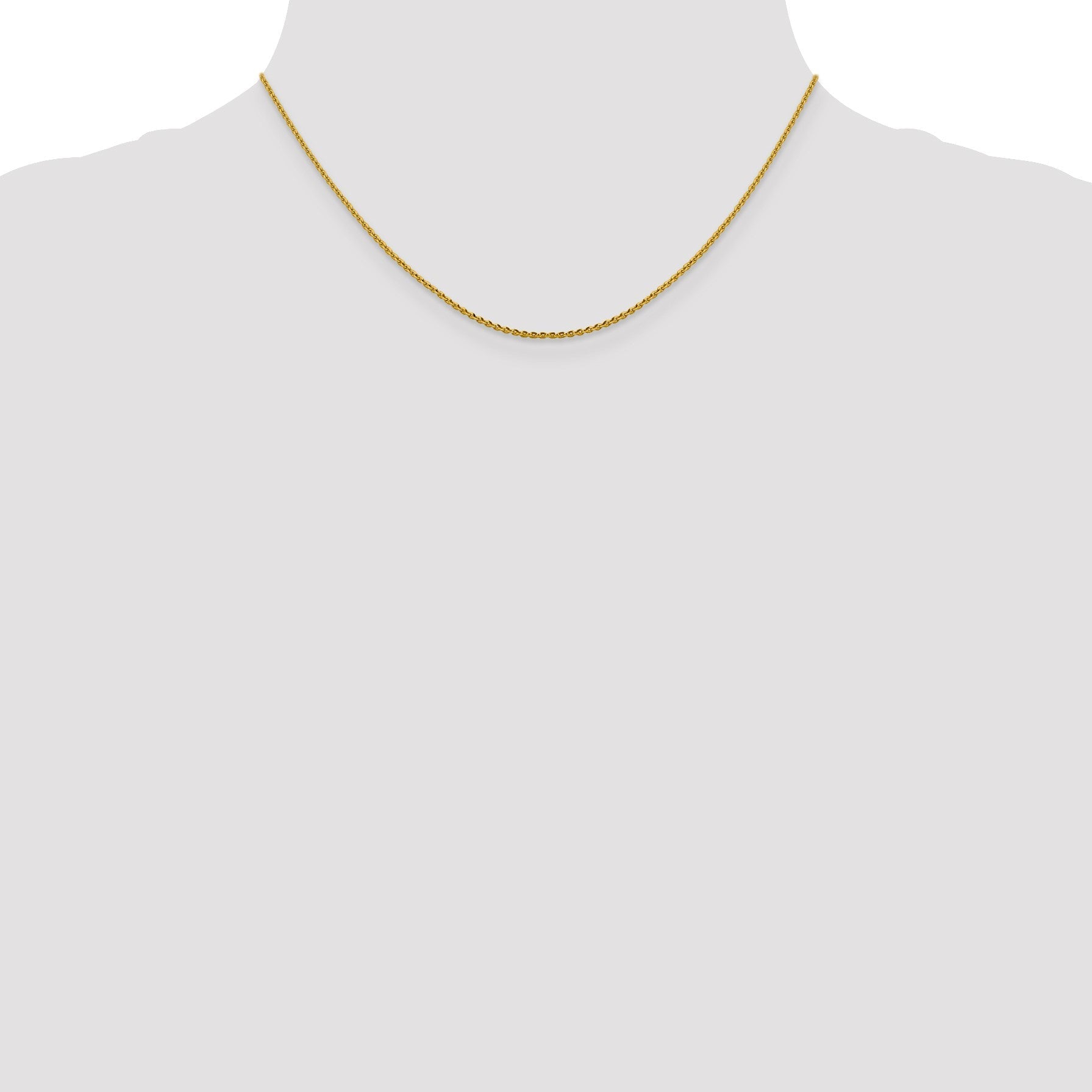 14K 1.40mm Diamantiert Oval Glieder Halskette