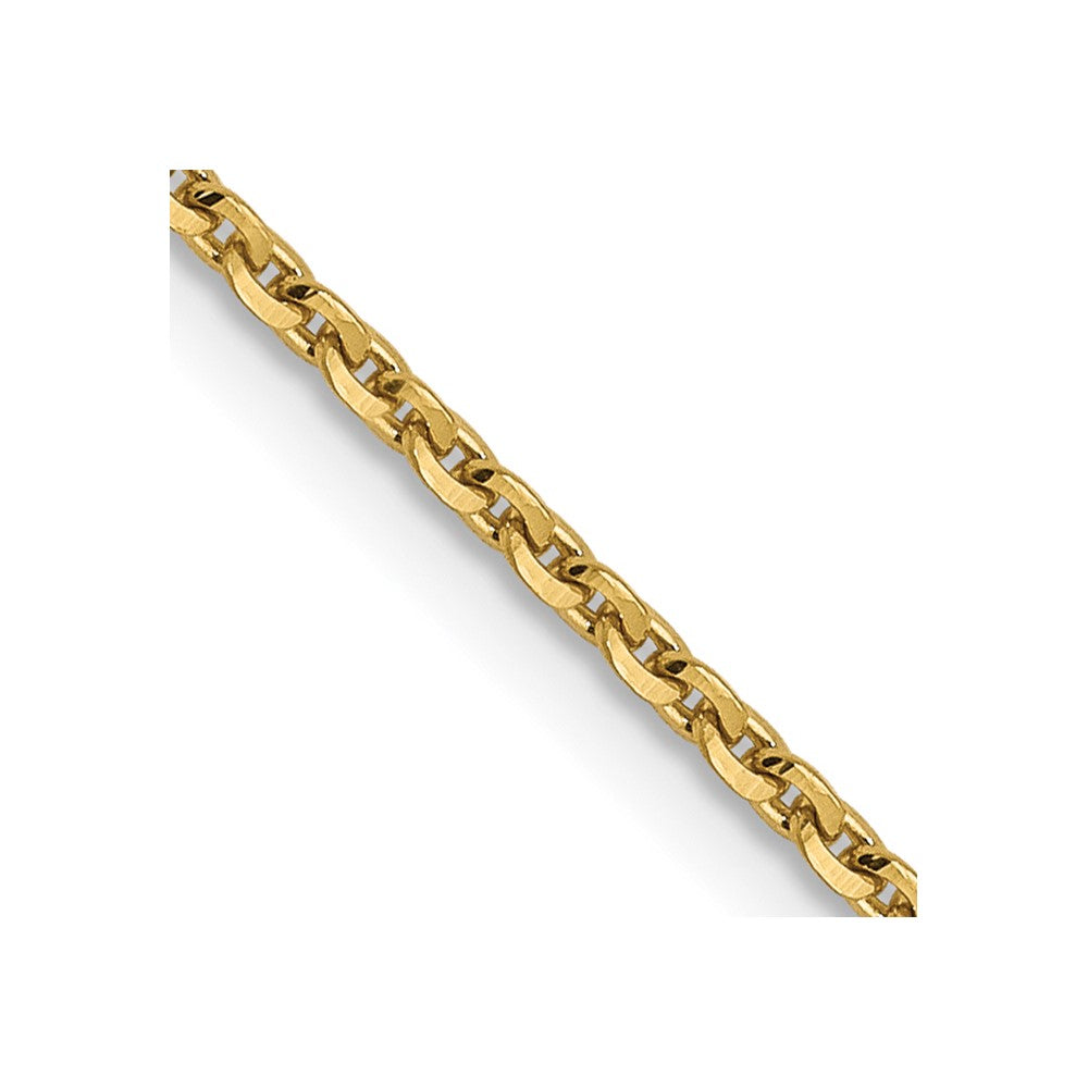 14K 1.40mm Diamantiert Oval Glieder Halskette
