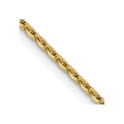 14K 1.40mm Diamantiert Oval Glieder Halskette