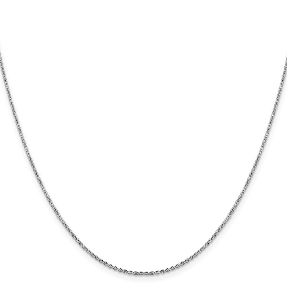 14K Weißgold 1.40mm Diamantiert Oval Glieder Halskette