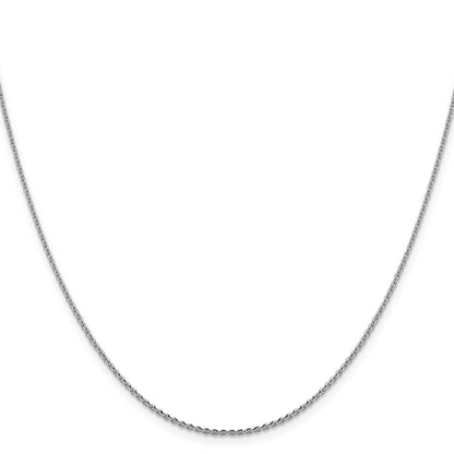 14K Weißgold 1.40mm Diamantiert Oval Glieder Halskette