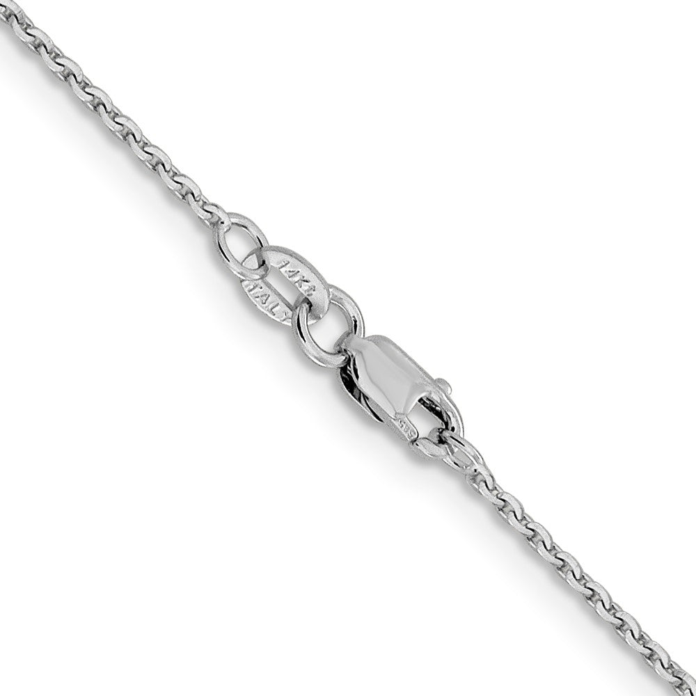 14K Weißgold 1.40mm Diamantiert Oval Glieder Halskette