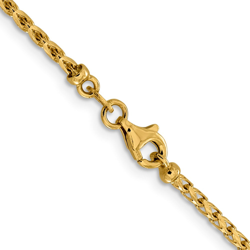 14K 2.1mm Diamantiert Offen Franco Halskette