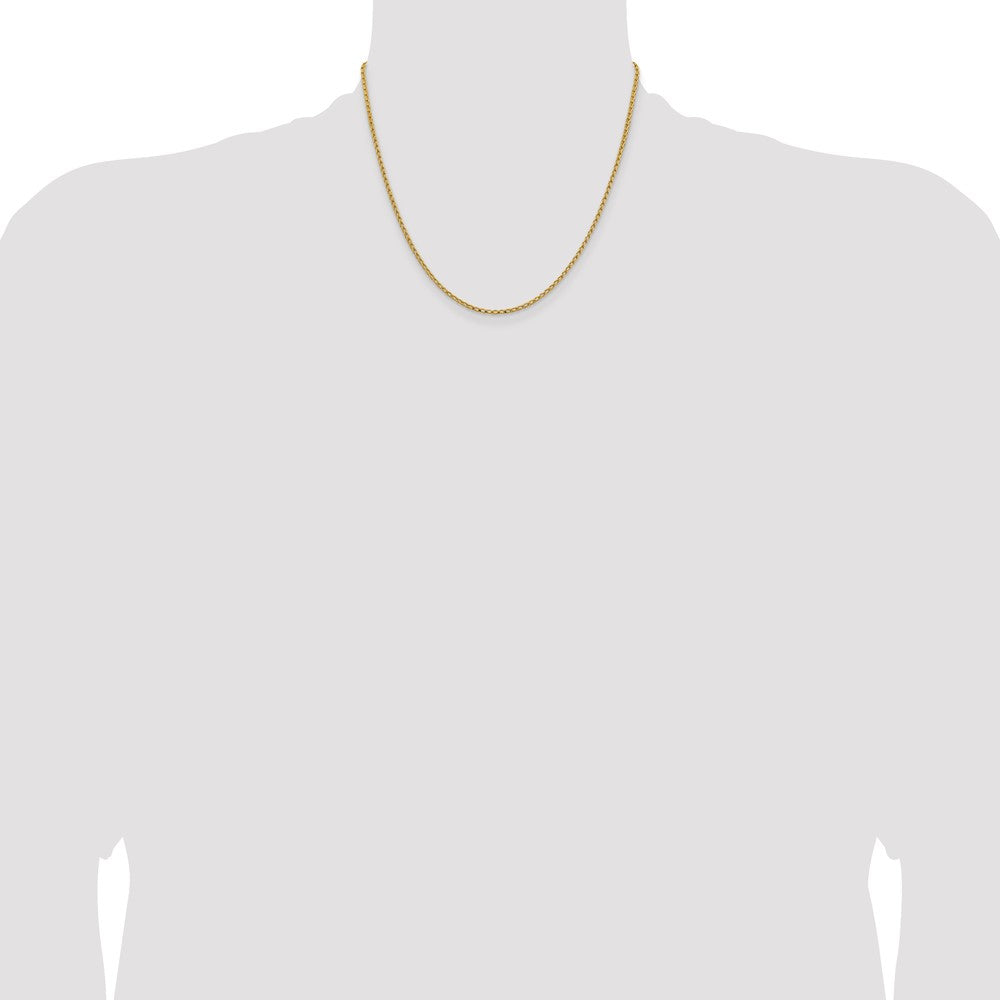 14K 2.1mm Diamantiert Offen Franco Halskette