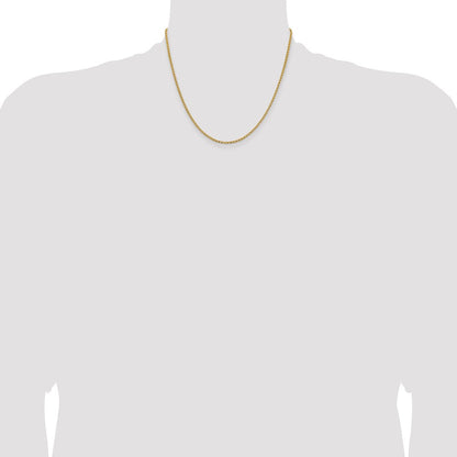 14K 2.1mm Diamantiert Offen Franco Halskette