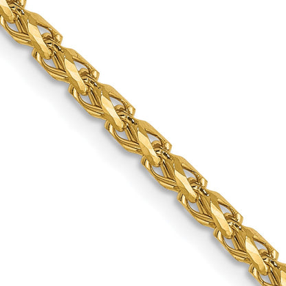 14K 2.1mm Diamantiert Offen Franco Halskette