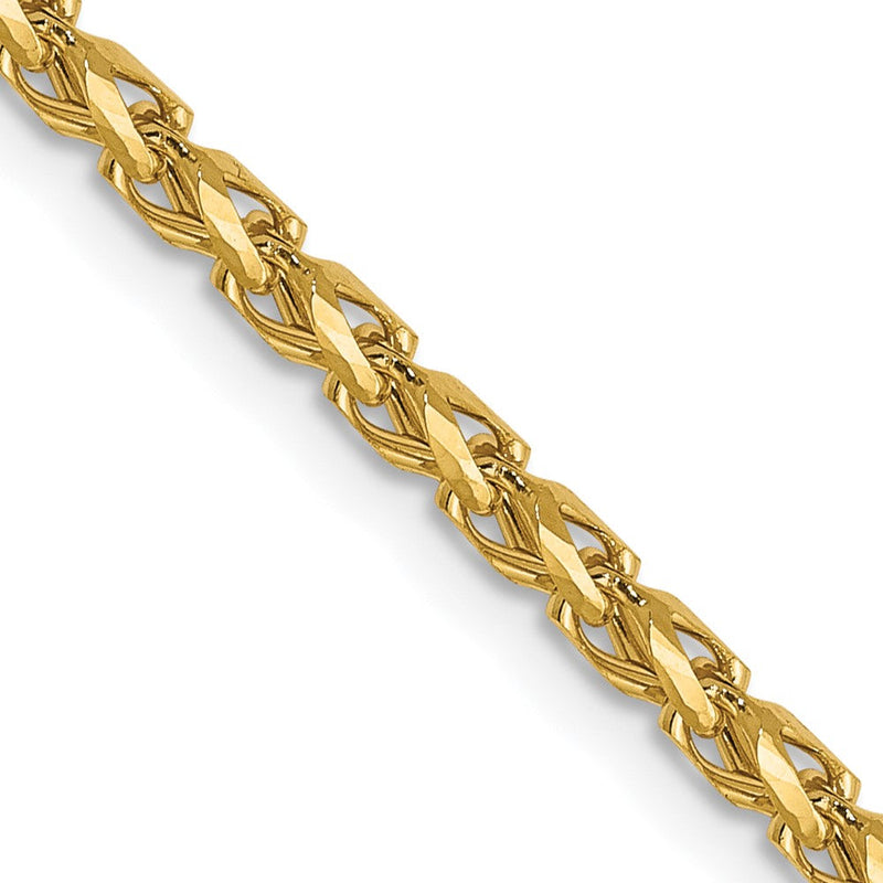 14K 2.1mm Diamantiert Offen Franco Halskette