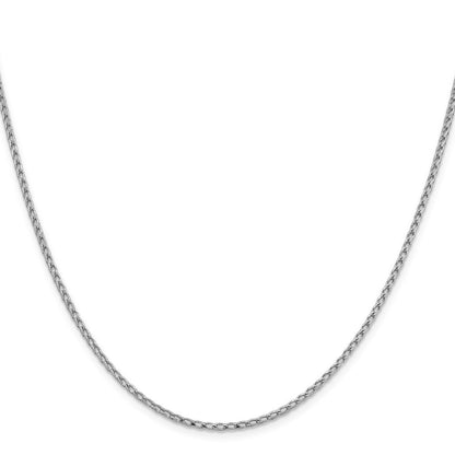 14K Weißgold 2.1mm Diamantiert Offen Franco Halskette