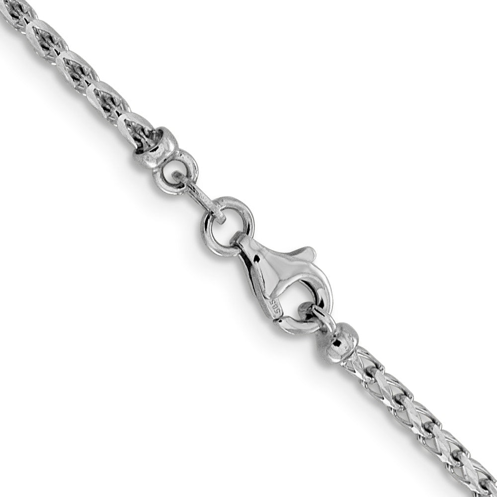 14K Weißgold 2.1mm Diamantiert Offen Franco Halskette