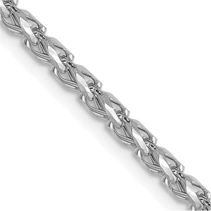 14K Weißgold 2.1mm Diamantiert Offen Franco Halskette
