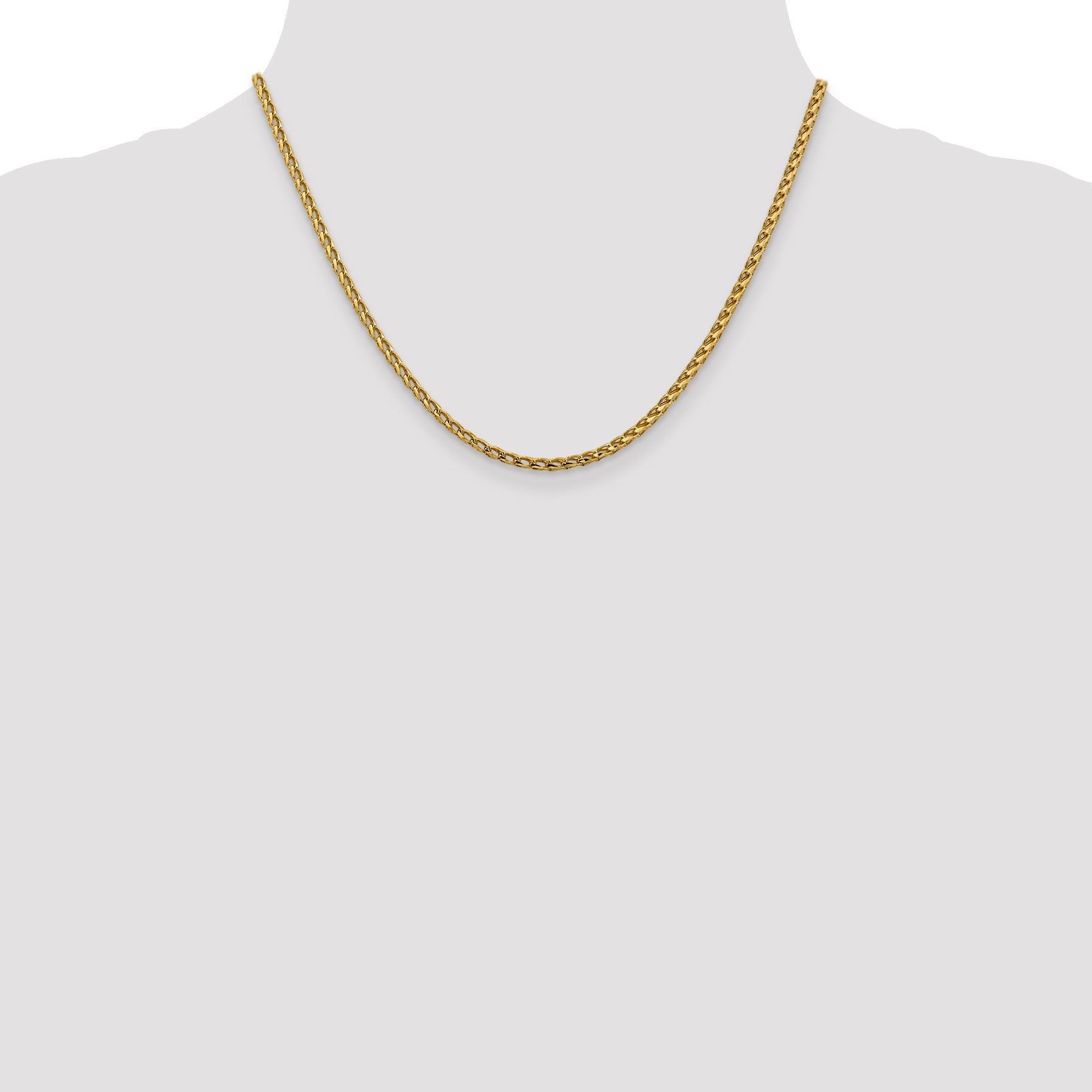 14K 2.45mm Diamantiert Offen Franco Halskette