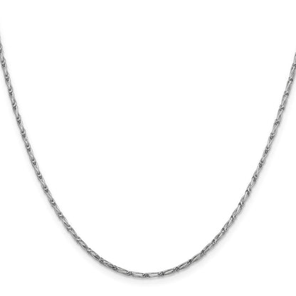 14K Weißgold 1.6mm Diamantiert Lang Glieder Franco Halskette