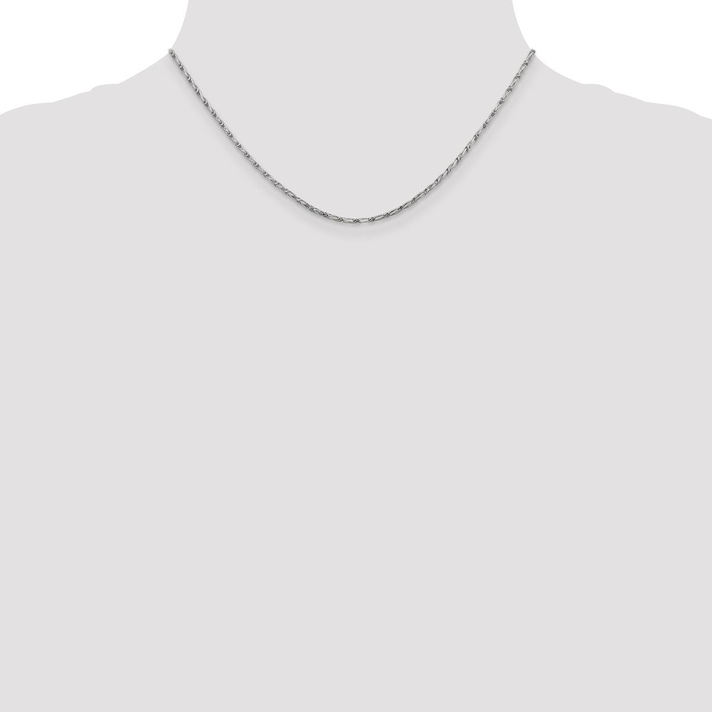 14K Weißgold 1.6mm Diamantiert Lang Glieder Franco Halskette