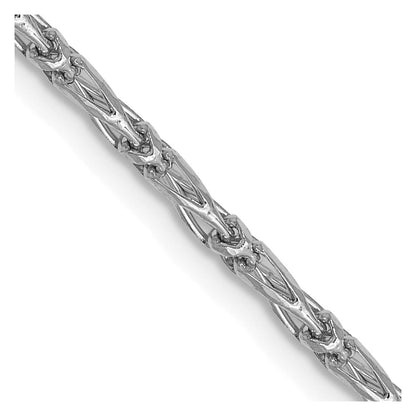 14K Weißgold 1.6mm Diamantiert Lang Glieder Franco Halskette