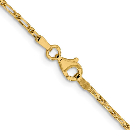 14K 1.6mm Diamantiert Lang Glieder Franco Halskette