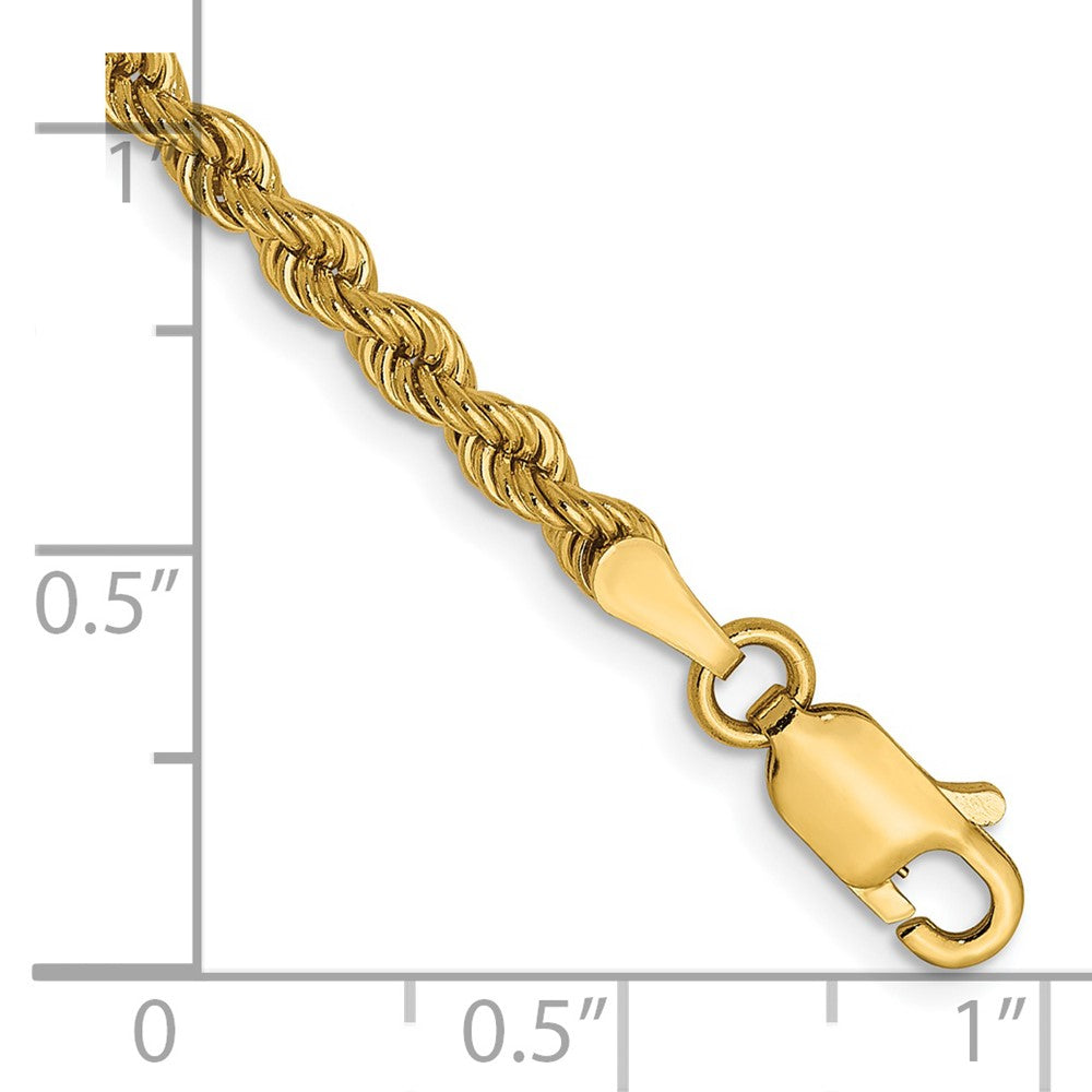 14K Gelbgold 2.25mm Massiv Normal Kordel Halskette