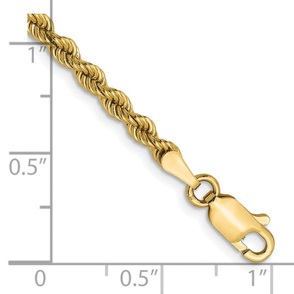 14K Gelbgold 2.75mm Massiv Normal Kordel Halskette