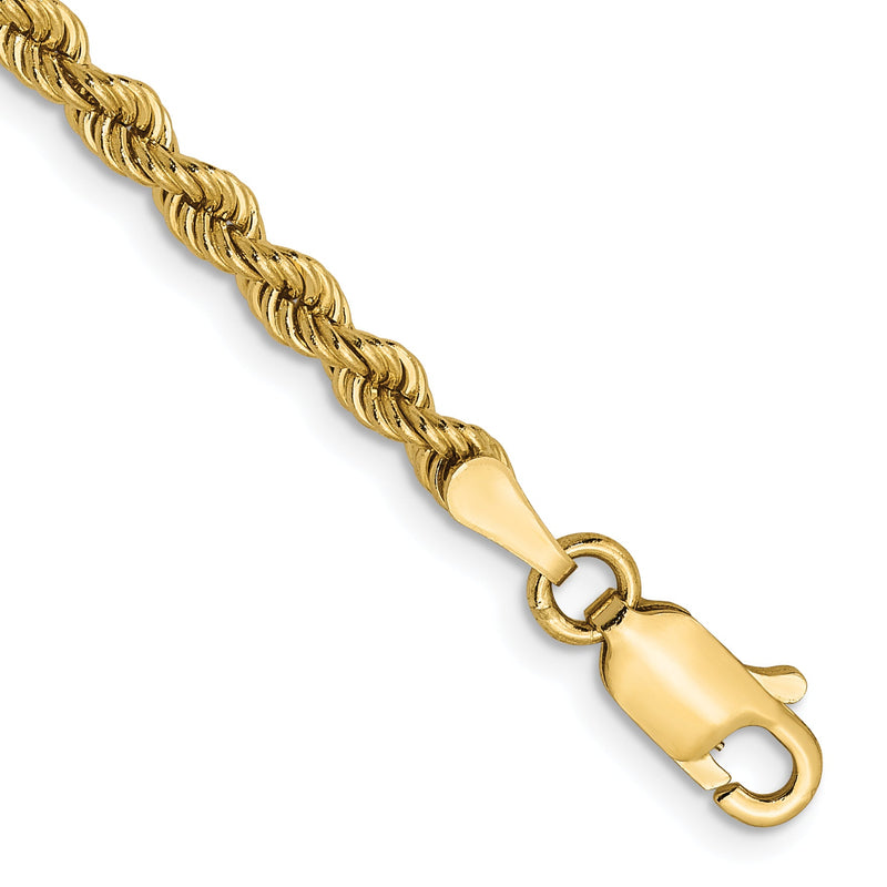 14K Gelbgold 2.75mm Massiv Normal Kordel Halskette